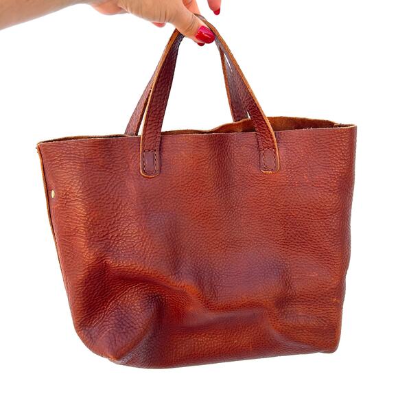 Portland Leather Goods PLG Medium Crossbody Leather Tote Bag Nutmeg Tan Purse - Picture 3 of 8
